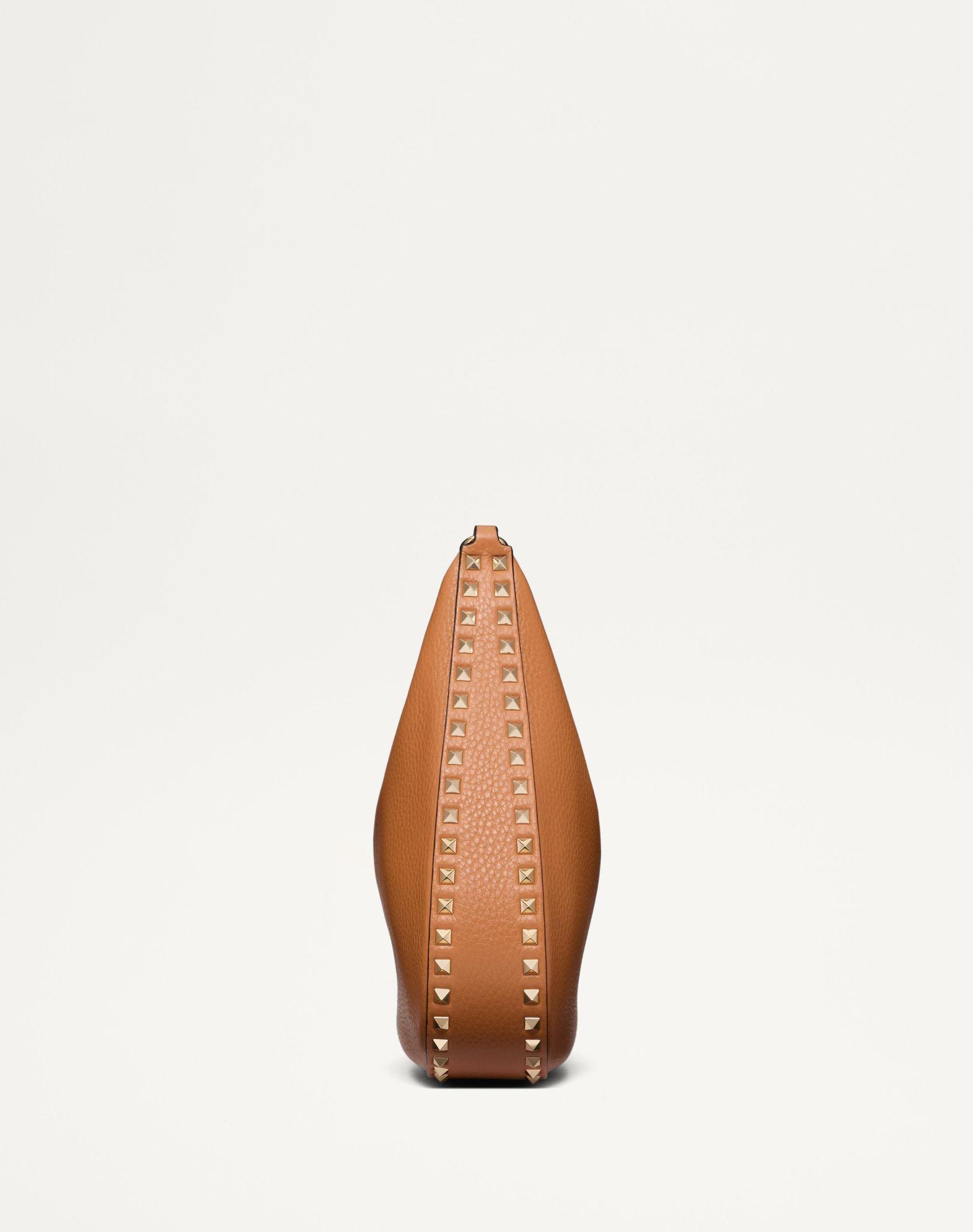 Valentino Garavani Rockstud Hobo Bag In Grainy Calfskin Product Image