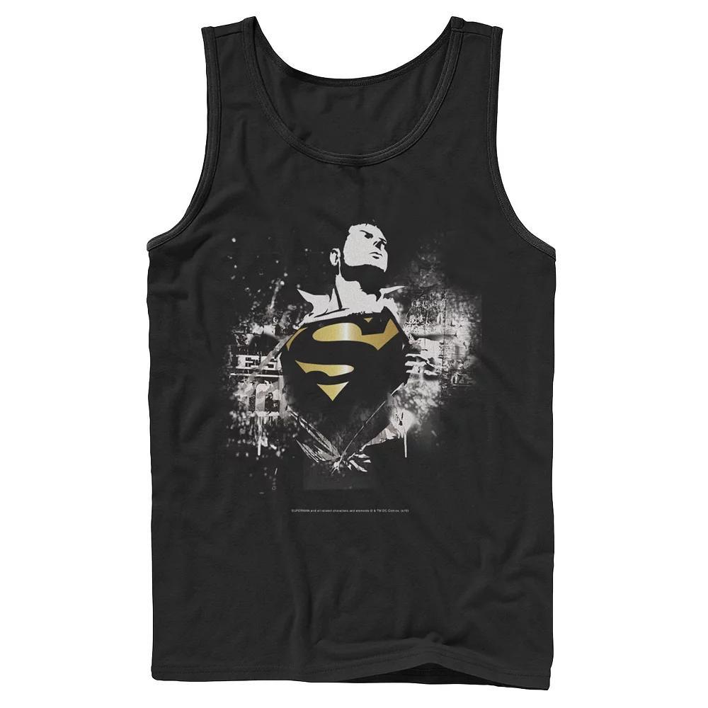 Men's DC Comics Superman Torn Shirt Poster Tank Top, Size: Large, Black Product Image