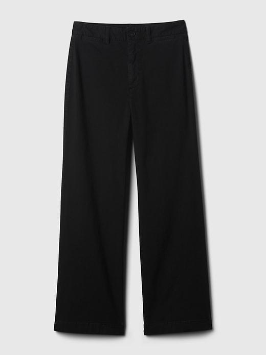 High Stride Wide-Leg Ankle Khakis Product Image