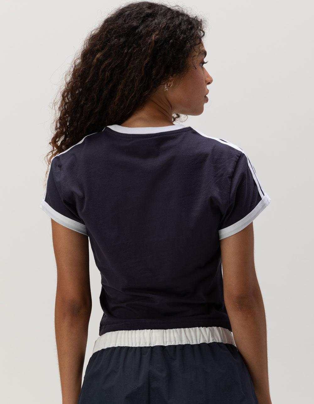 RUSTY Double Trouble Womens Skimmer Ringer Tee - NAVY/WHITE Product Image