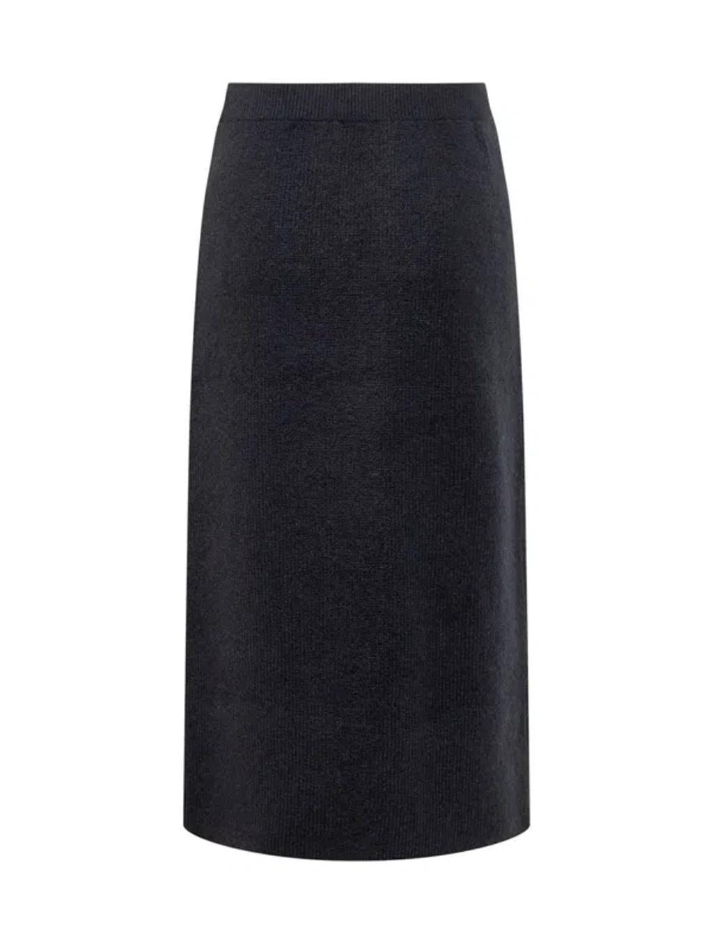 FABIANA FILIPPI Wool Midi Skirt In Blue Product Image