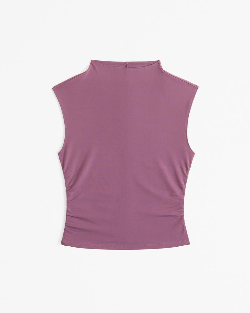 Long-Sleeve Grown-On Mockneck Top Product Image