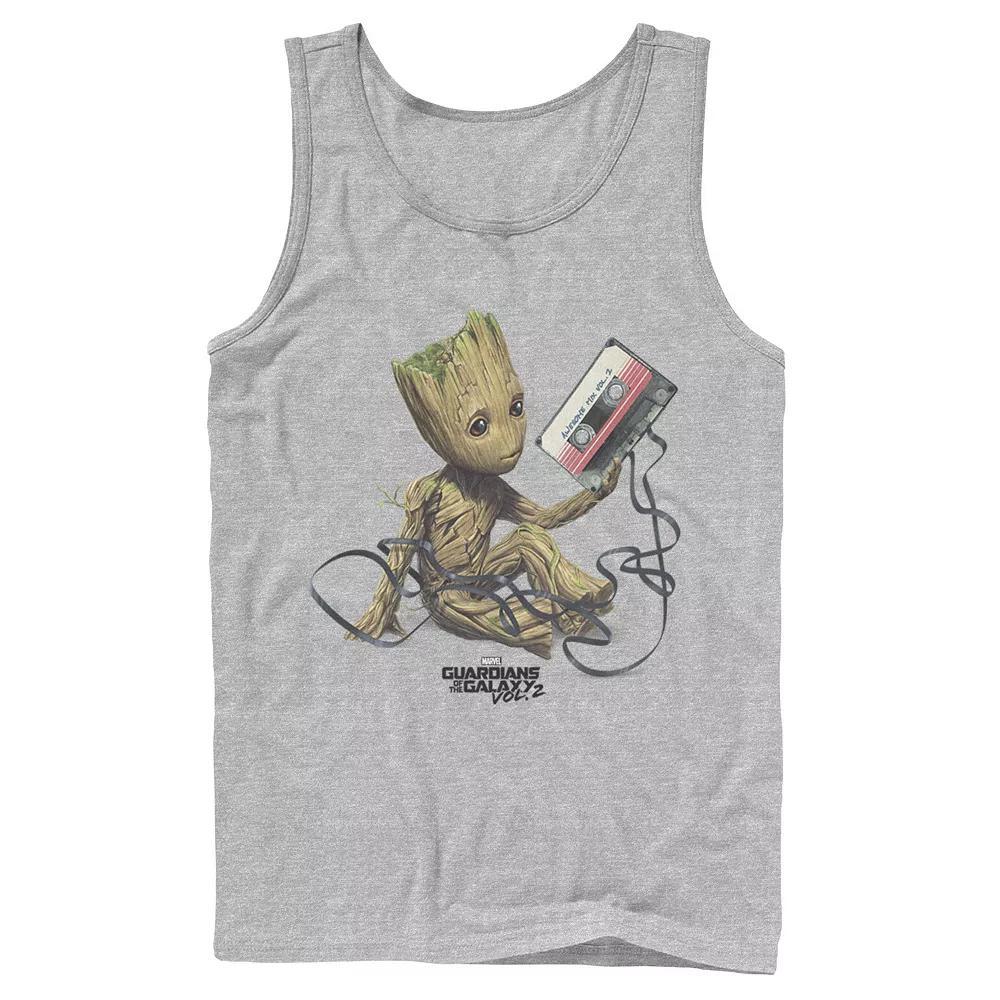 Men's Marvel Guardians Of The Galaxy Vol. 2 Groot Tape Portrait Graphic Tank Top, Size: Large, Athletic Grey Product Image