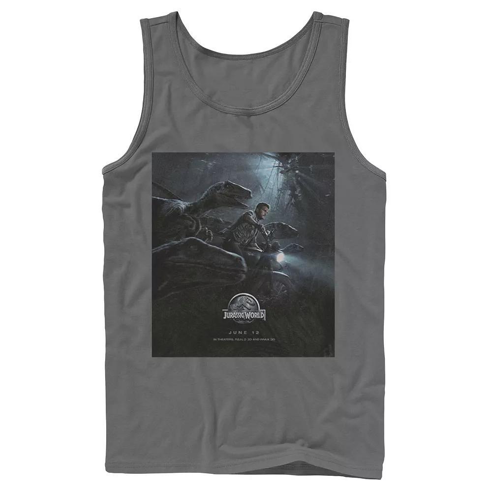 Men's Jurassic Park Velociraptor Tears Through Tank Top, Size: Small, Blue Product Image
