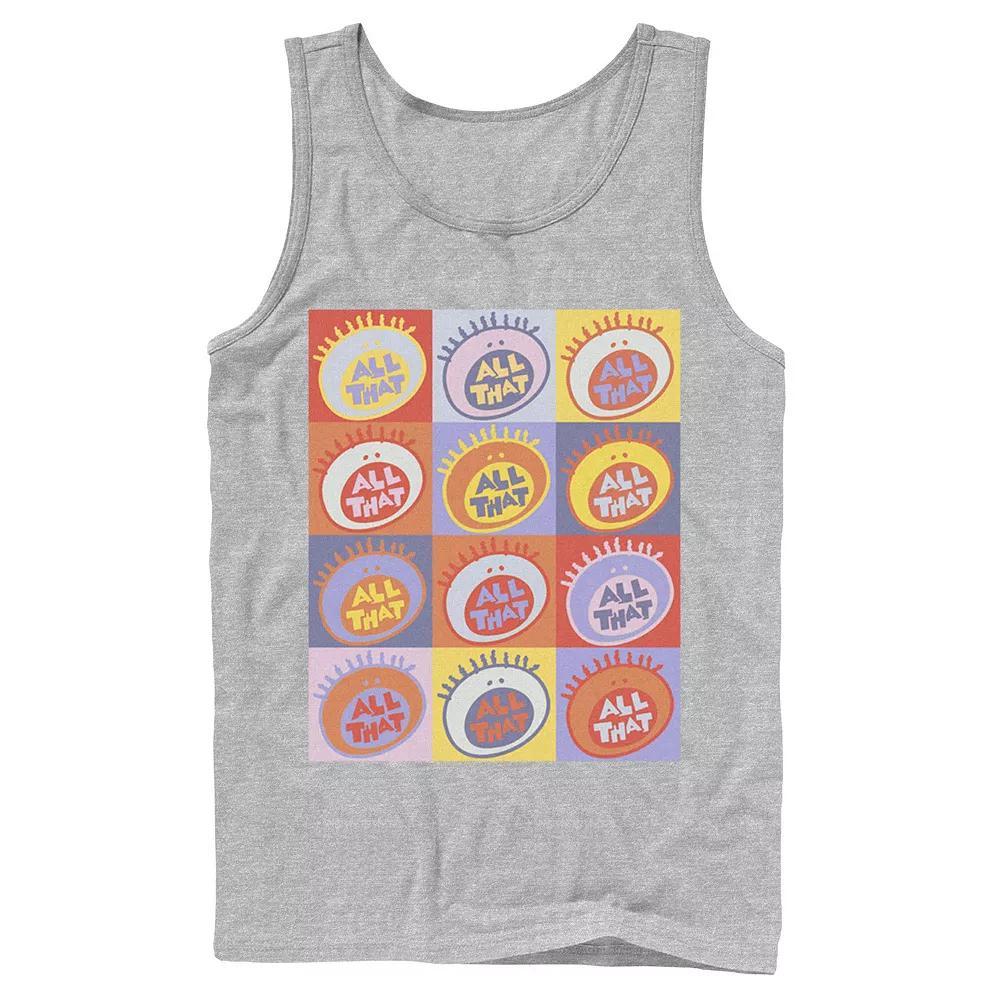 Mens Nickelodeon All That Classic Vintage Logo Panels Graphic Tank Top Athletic Grey Product Image