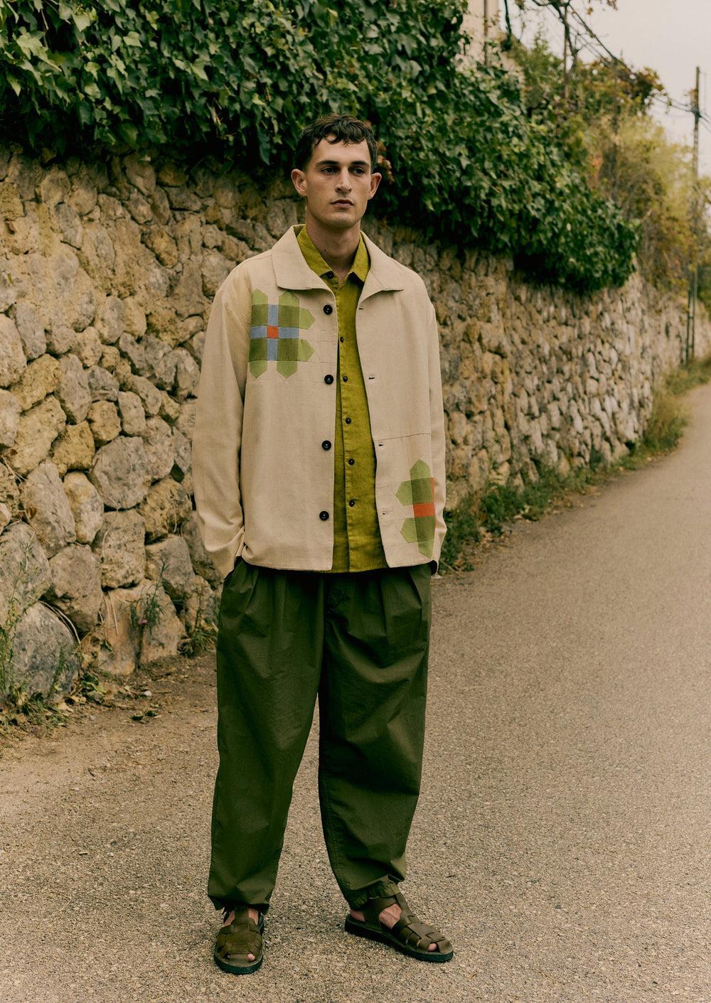 Patchwork Pinwheel Cotton Jacket | Multi Product Image