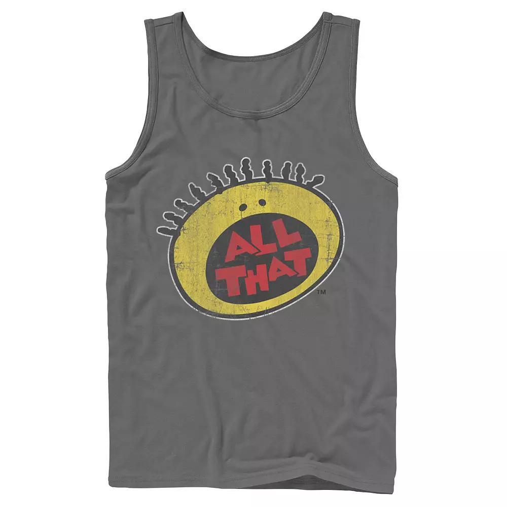 Mens Nickelodeon All That Classic Vintage Face Logo Title Graphic Tank Top Grey Product Image