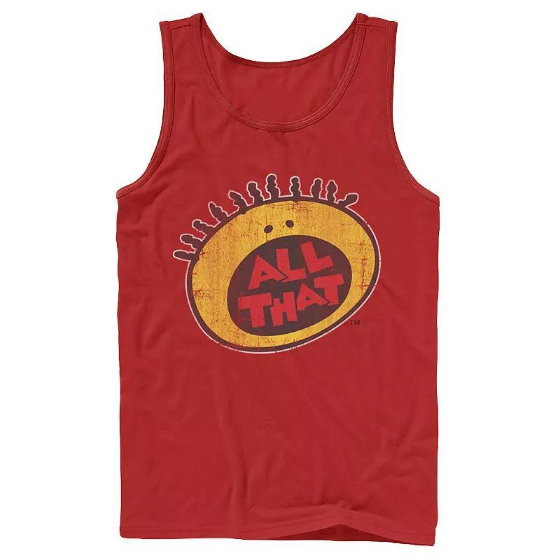 Mens Nickelodeon All That Classic Vintage Face Logo Title Graphic Tank Top Grey Product Image