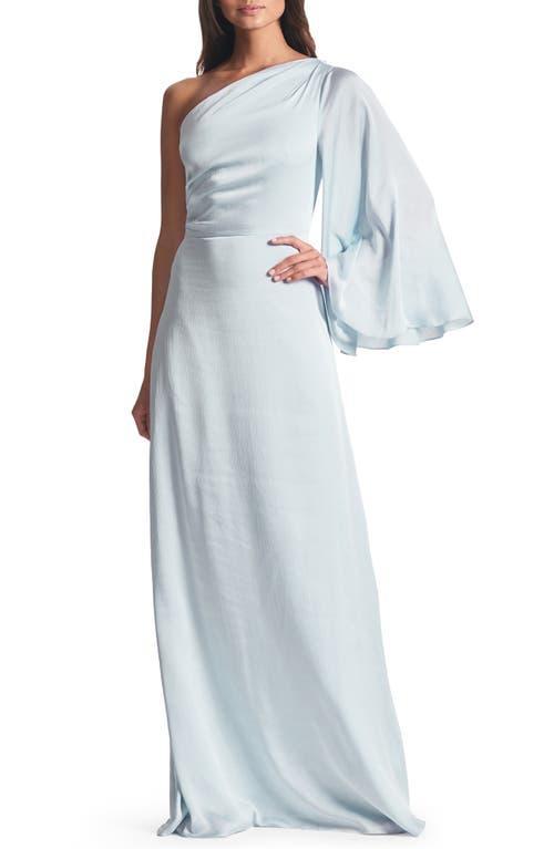 Womens Keely Satin One-Shoulder A-Line Gown Product Image