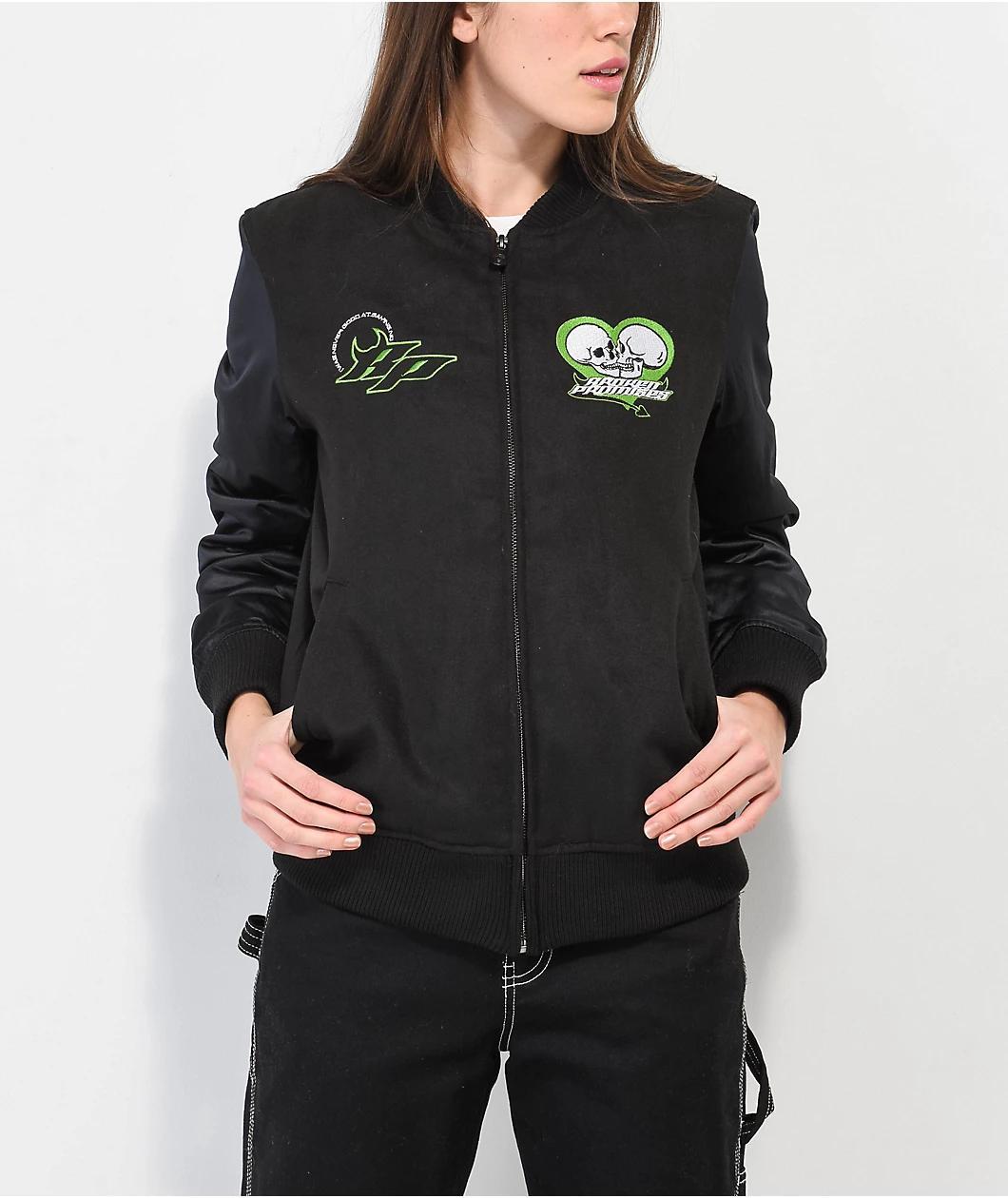 Broken Promises Cybernetic Black Varsity Jacket Product Image