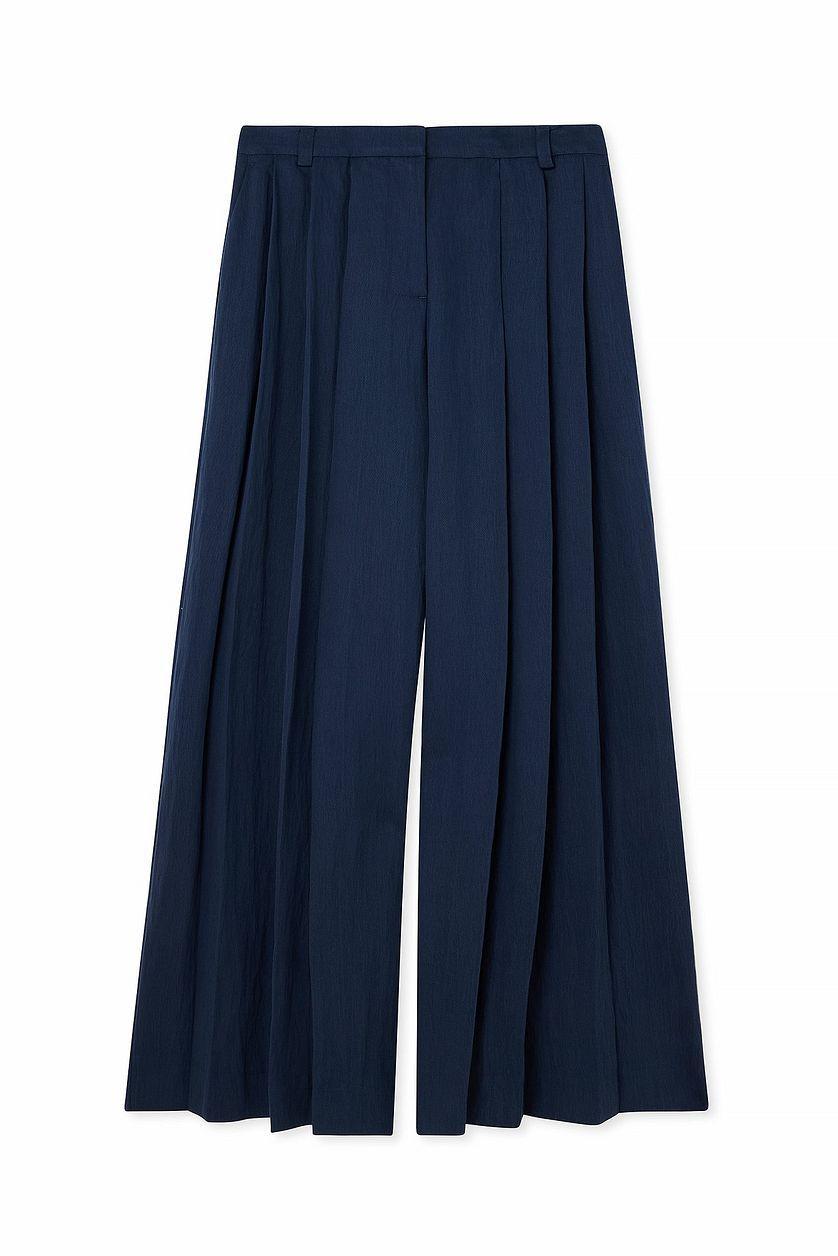 Lyocell Loose Mid Waist Suit Pants Product Image