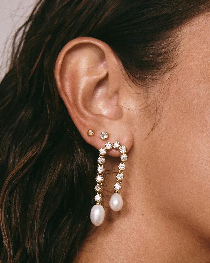LUV AJ | Pave Pearl U Studs Product Image
