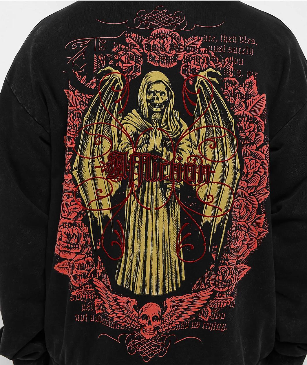 Affliction Prayer Black Wash Zip Hoodie Product Image