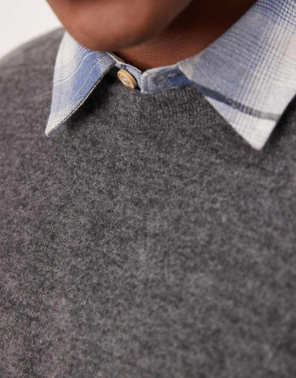 ASOS DESIGN extreme oversized boxy lightweight sweater wth brushed rib in charcoal heather Product Image