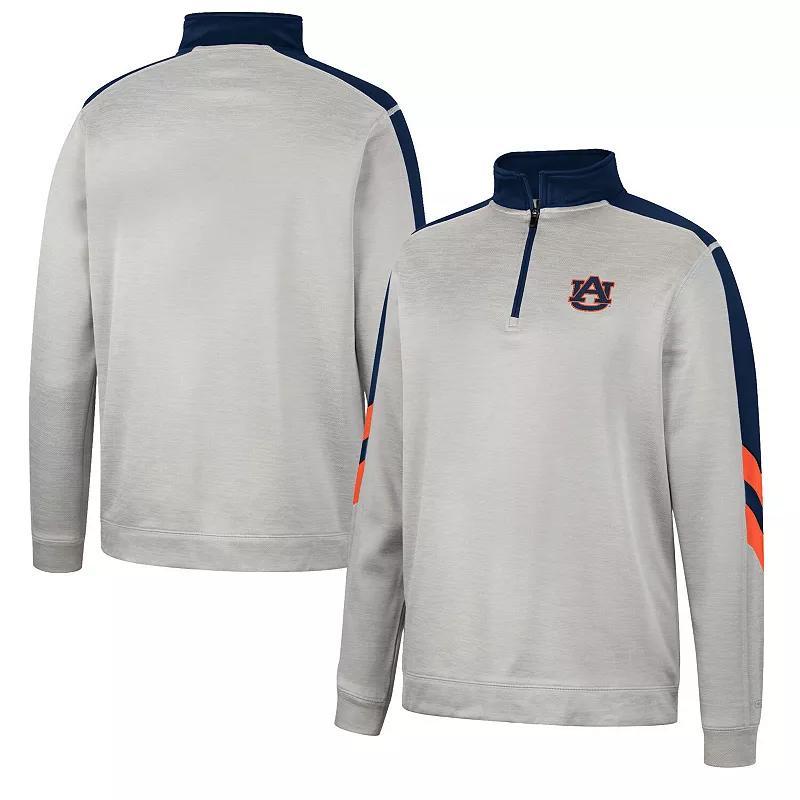Mens Colosseum Gray/Black Appalachian State Mountaineers Bushwood Fleece Quarter-Zip Jacket Product Image