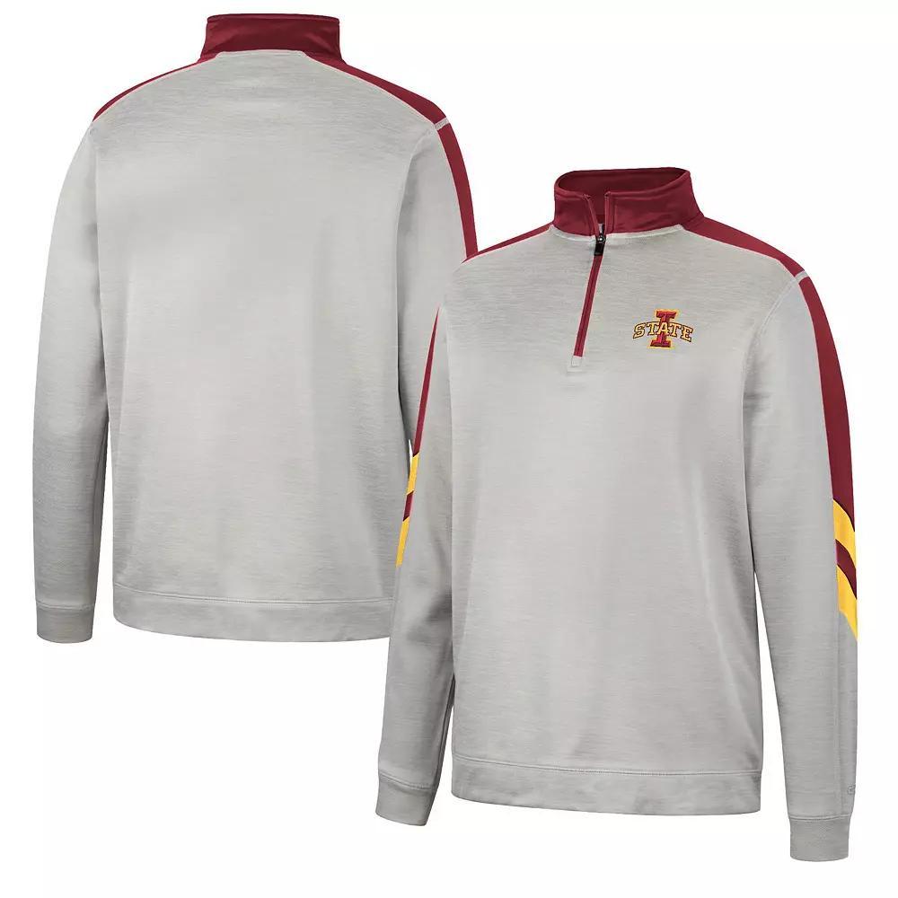 Men's Colosseum Gray/Green Oregon Ducks Bushwood Fleece Quarter-Zip Jacket, Size: XL, Grey Product Image