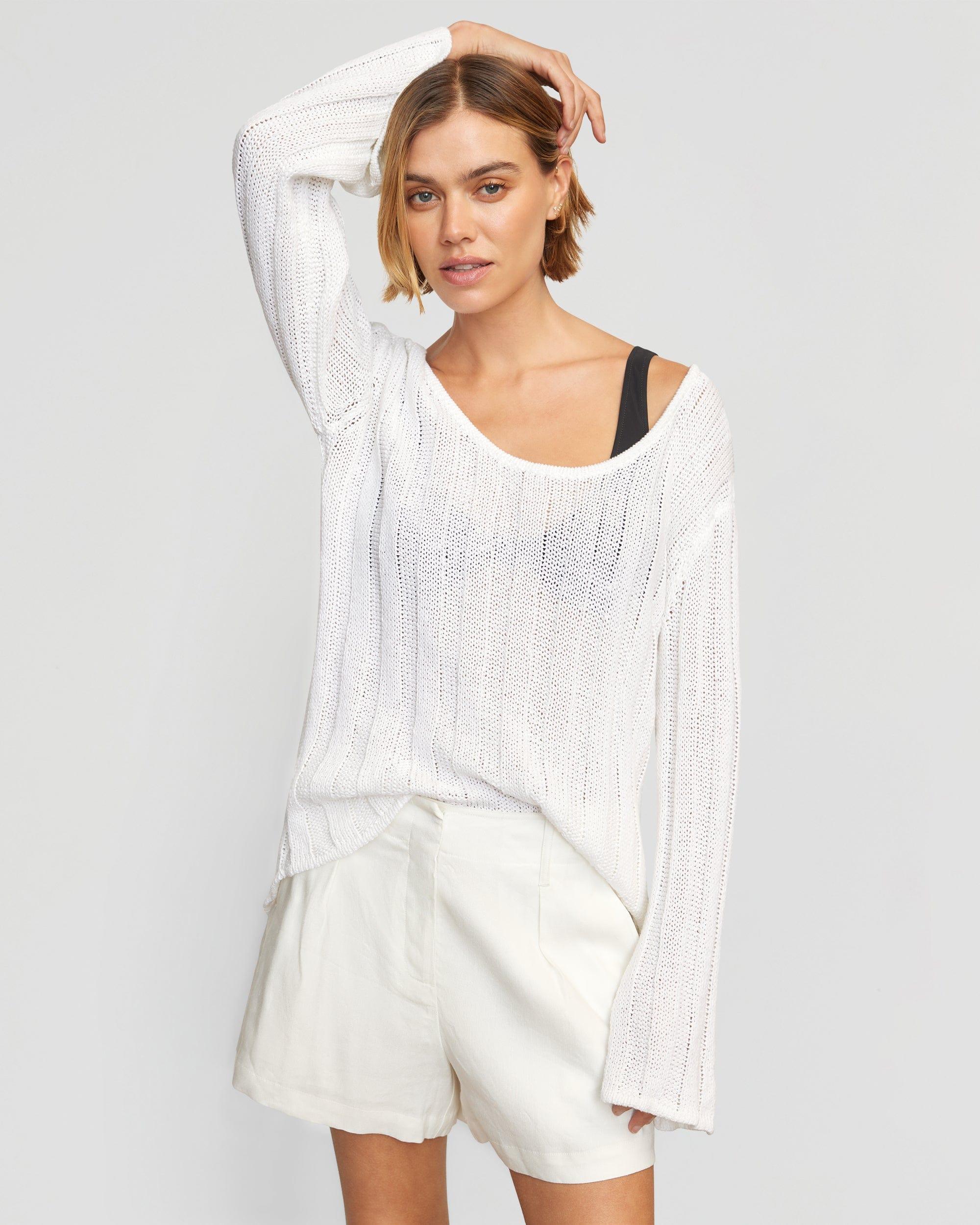 Leah Ribbed Scoop-Neck Sweater Product Image