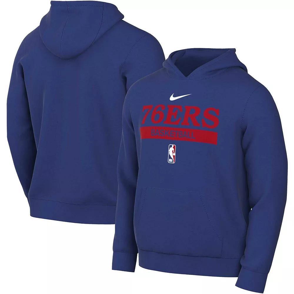 Men's Nike Royal Philadelphia 76ers 2022/23 Spotlight On-Court Practice Performance Pullover Hoodie, Size: 2XL, 76r Blue Product Image