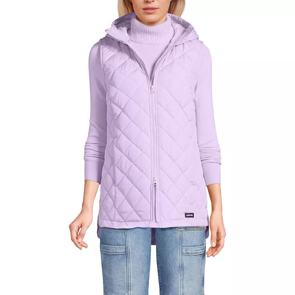 Petite Lands' End Hooded Quilted Vest, Women's, Size: Medium Petite, Blushed Purple Product Image