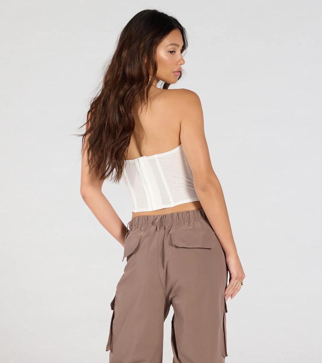 On The Court 87 Jersey Graphic Corset Top Product Image