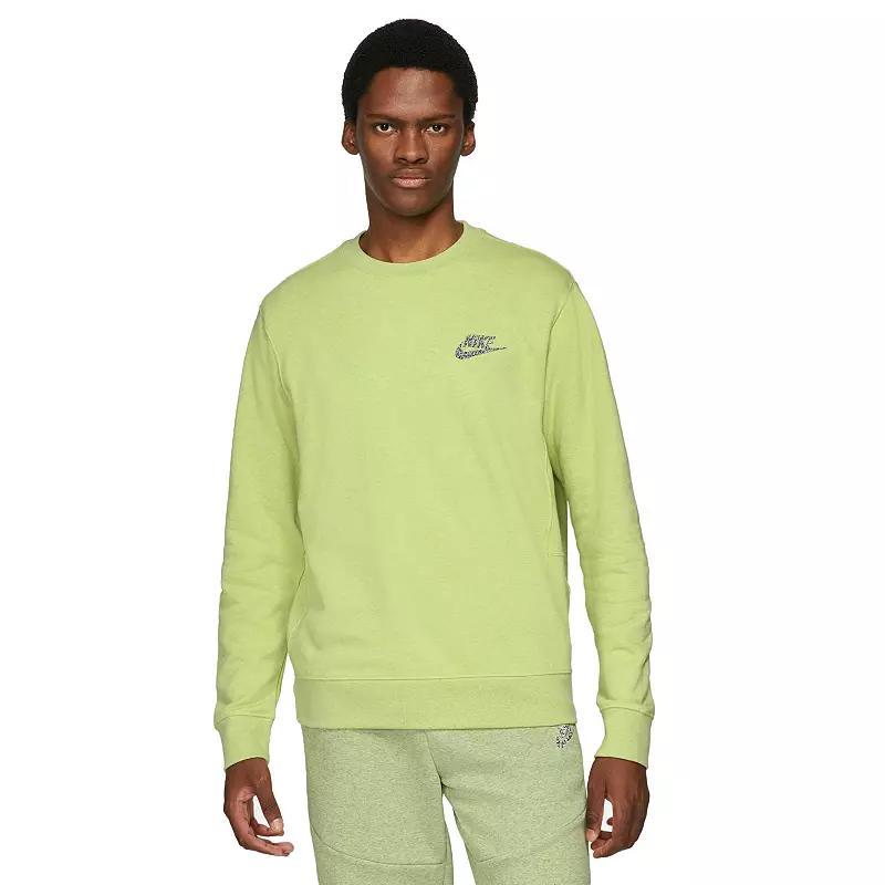 Men's Nike Club Fleece Crew, Size: Medium, Yellow Twist Product Image