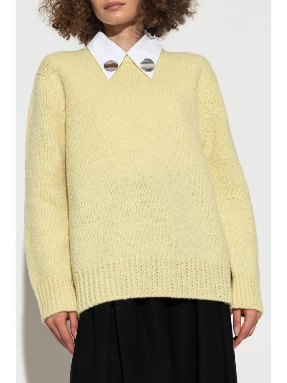 JIL SANDER Knitted Crewneck Jumper In Yellow Product Image