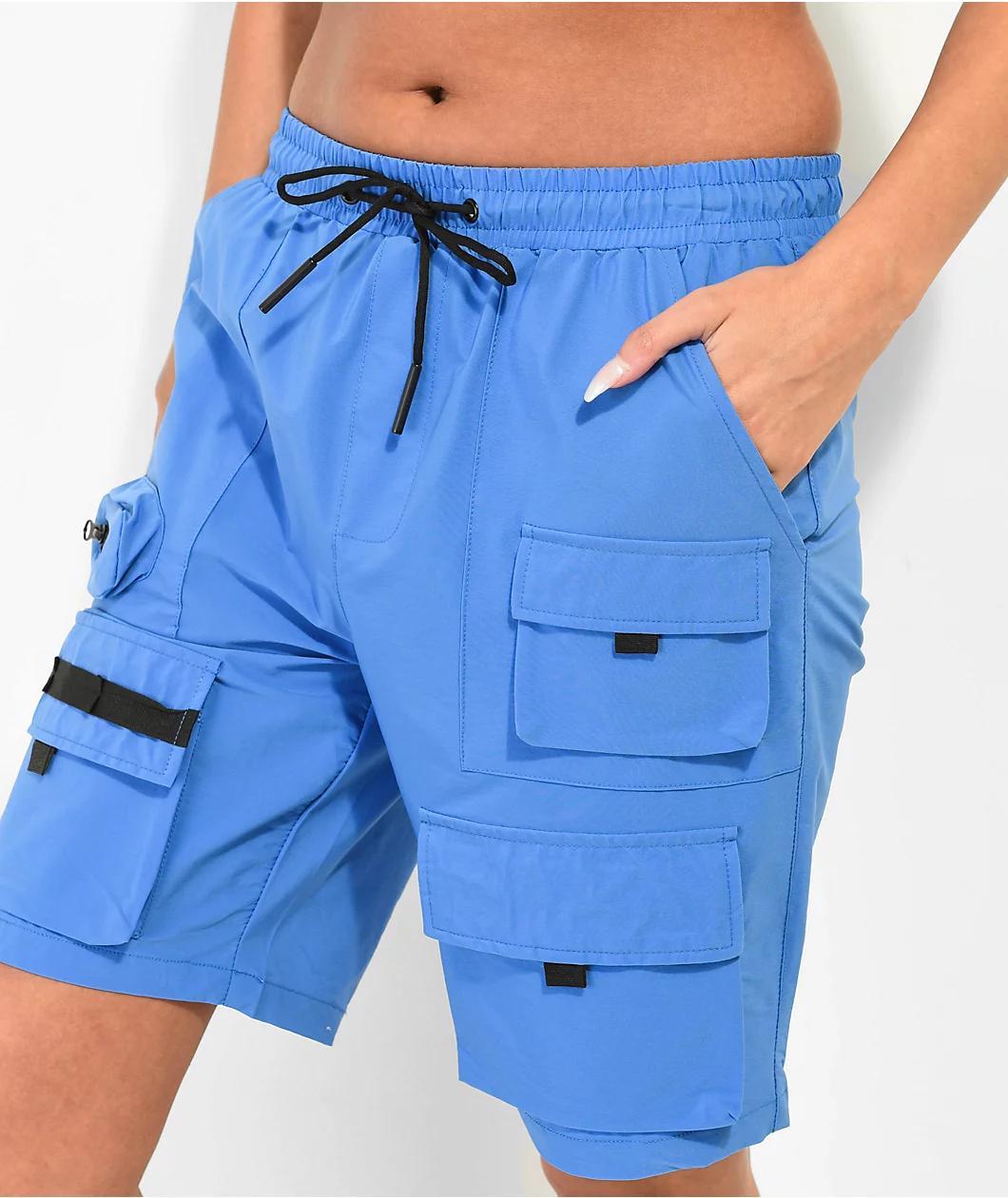 American Stitch Blue Nylon Cargo Shorts Product Image