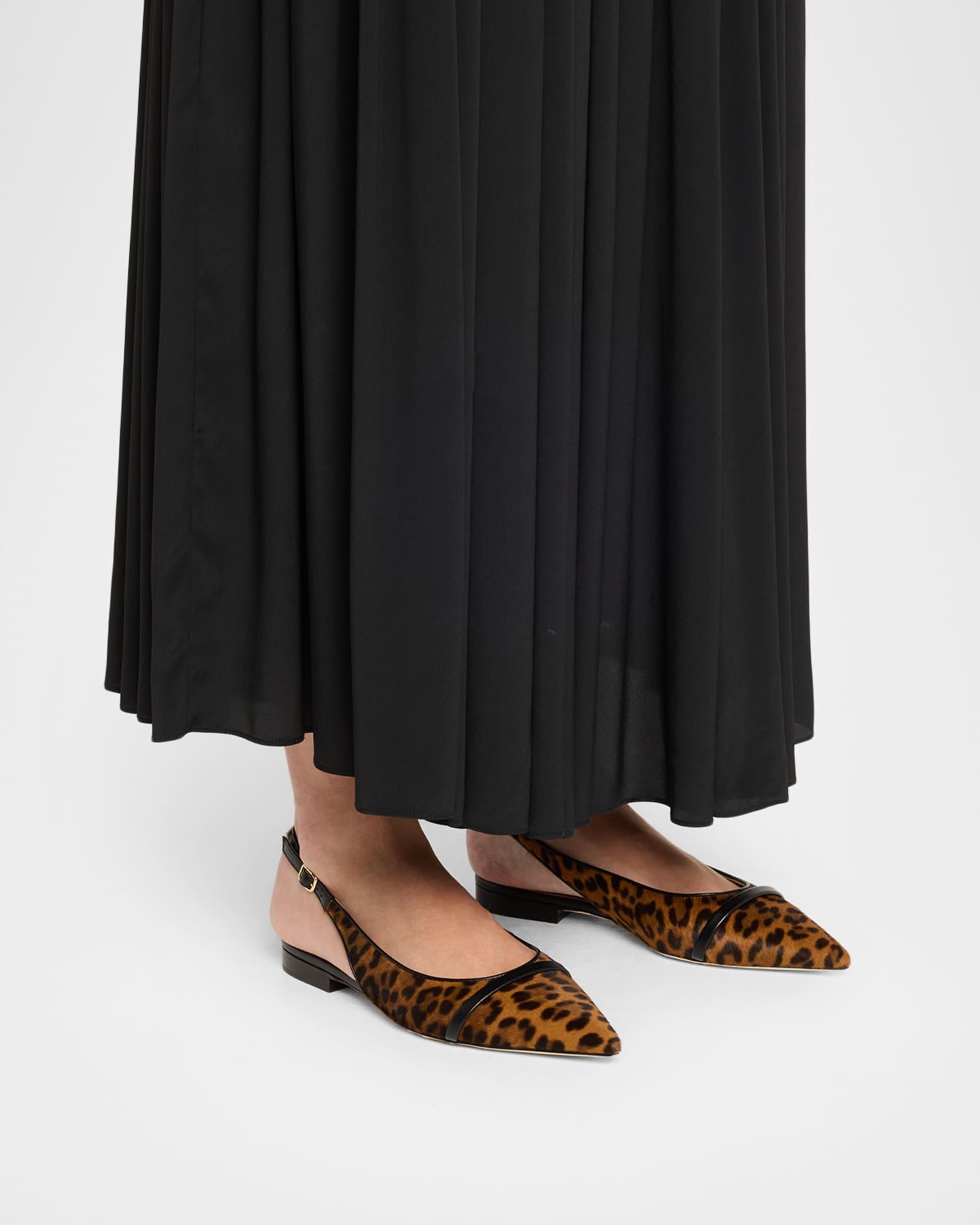 Jama Leopard-Printed Calf Hair Slingback Flats Product Image