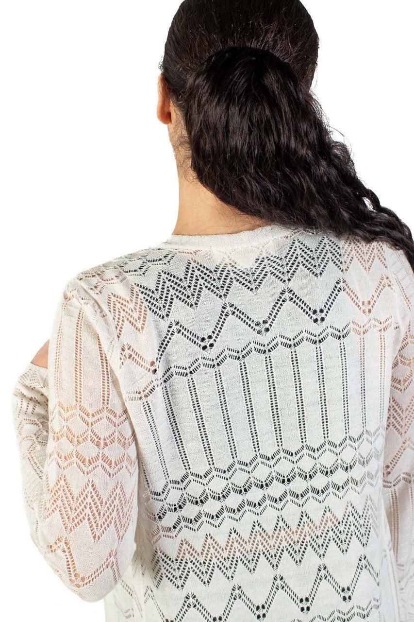 Ivory Long Pointelle Duster Product Image