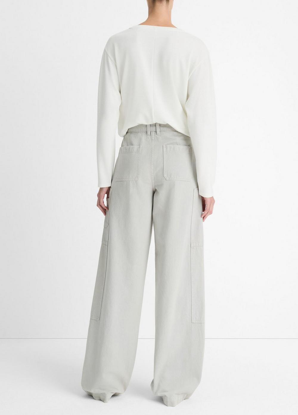 Womens Cotton Twill Utility Pant, Stone Grey, Size 25 Vince Product Image