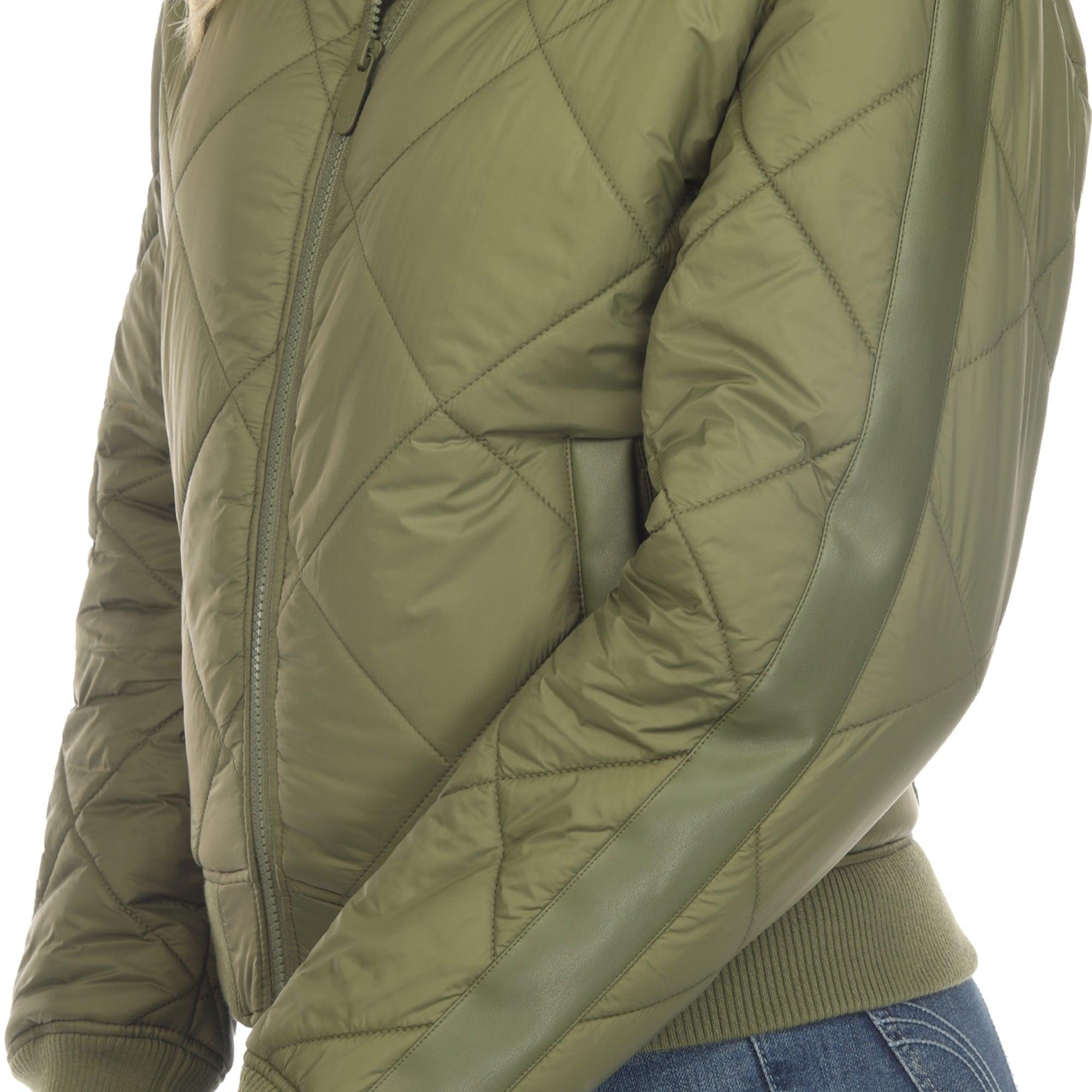 Lightweight Diamond Quilted Puffer Bomber Jacket Product Image