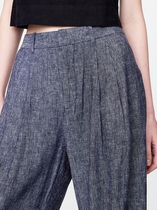 365 High Rise Linen-Blend Trousers Product Image