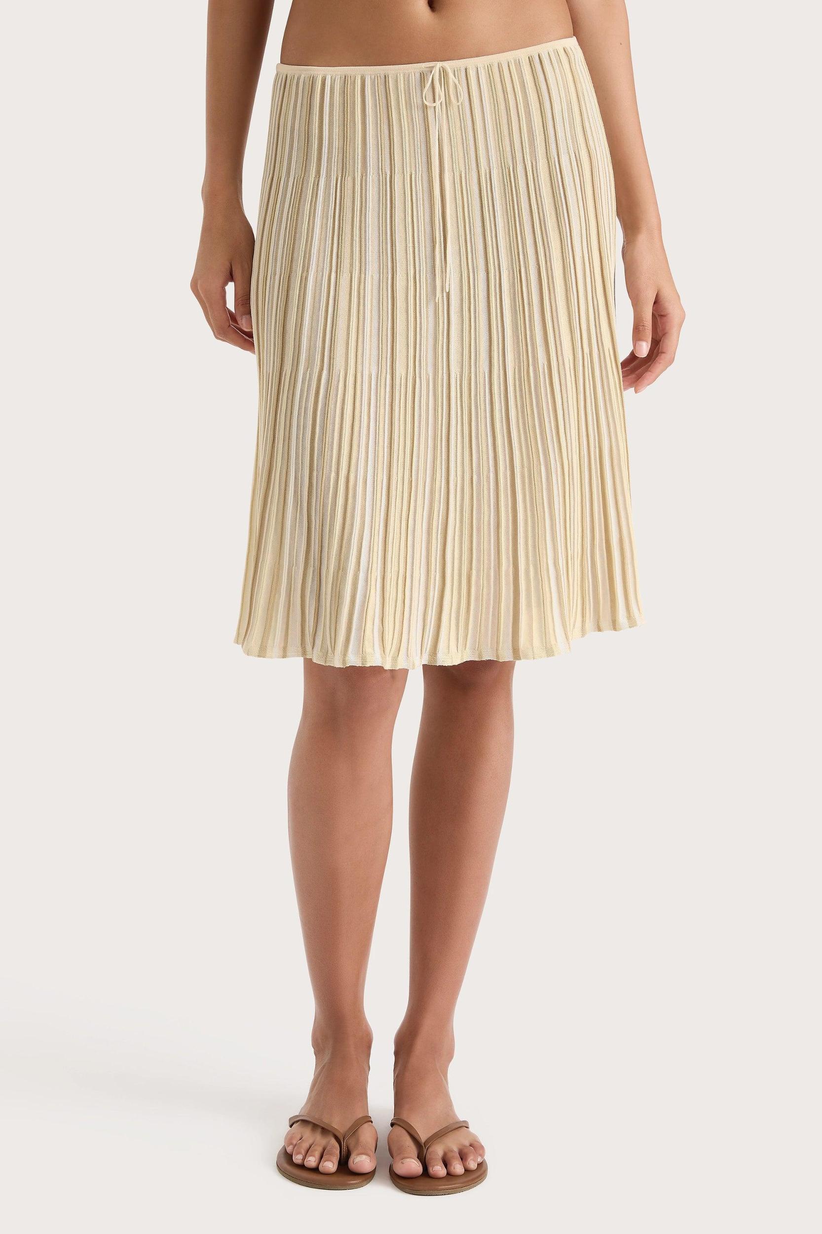 Citara Drawstring Skirt Butter Stripe Product Image