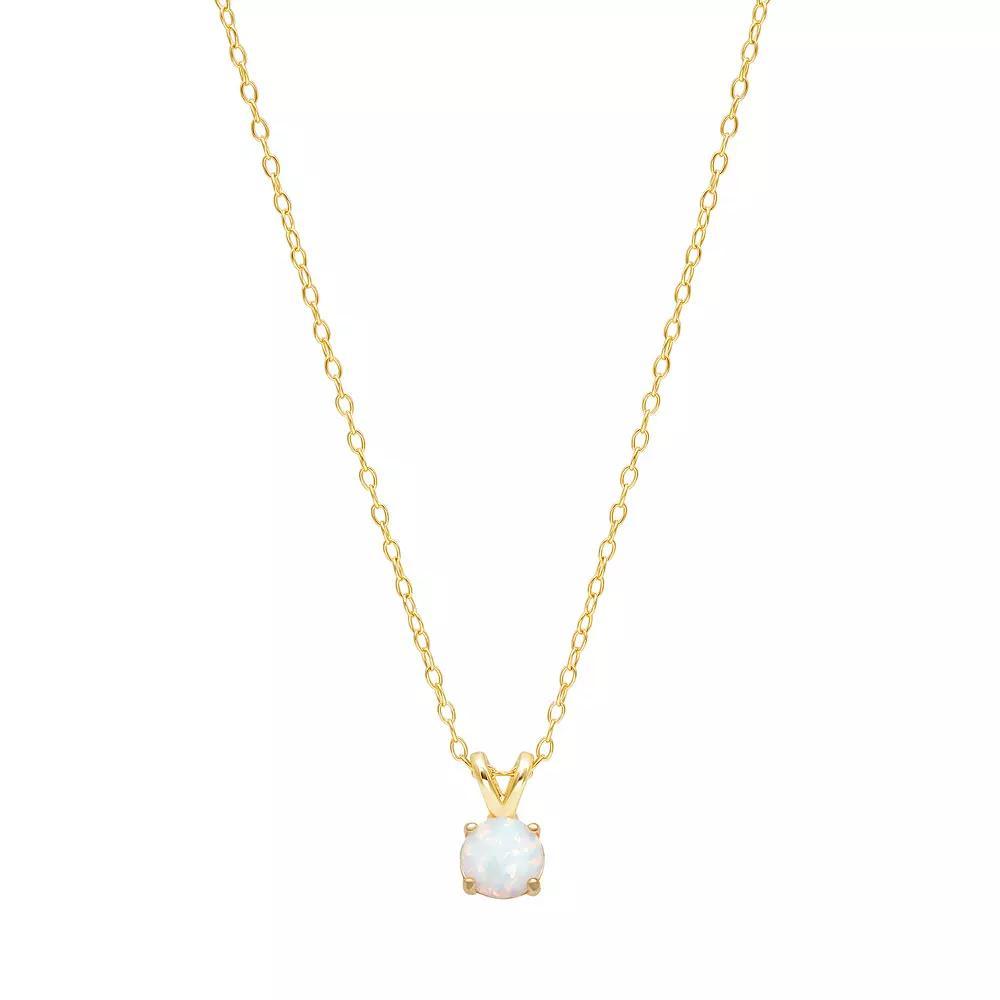 PRIMROSE Sterling Silver White Opal Solitaire Pendant Necklace, Women's, Size: 18", Gold Tone Opal Product Image