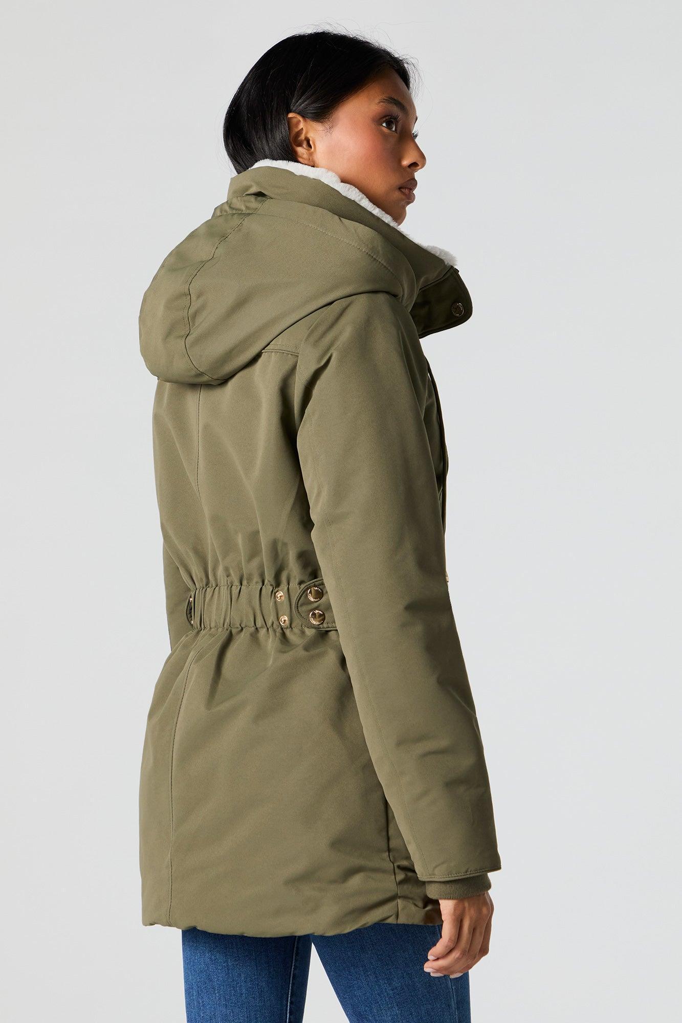 Faux Fur Lined Hooded Parka Female Product Image