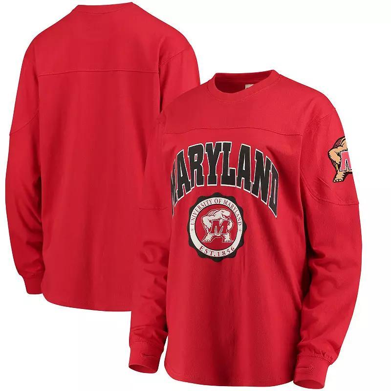 Women's Red Maryland Terrapins Edith Long Sleeve T-Shirt, Size: Small Product Image