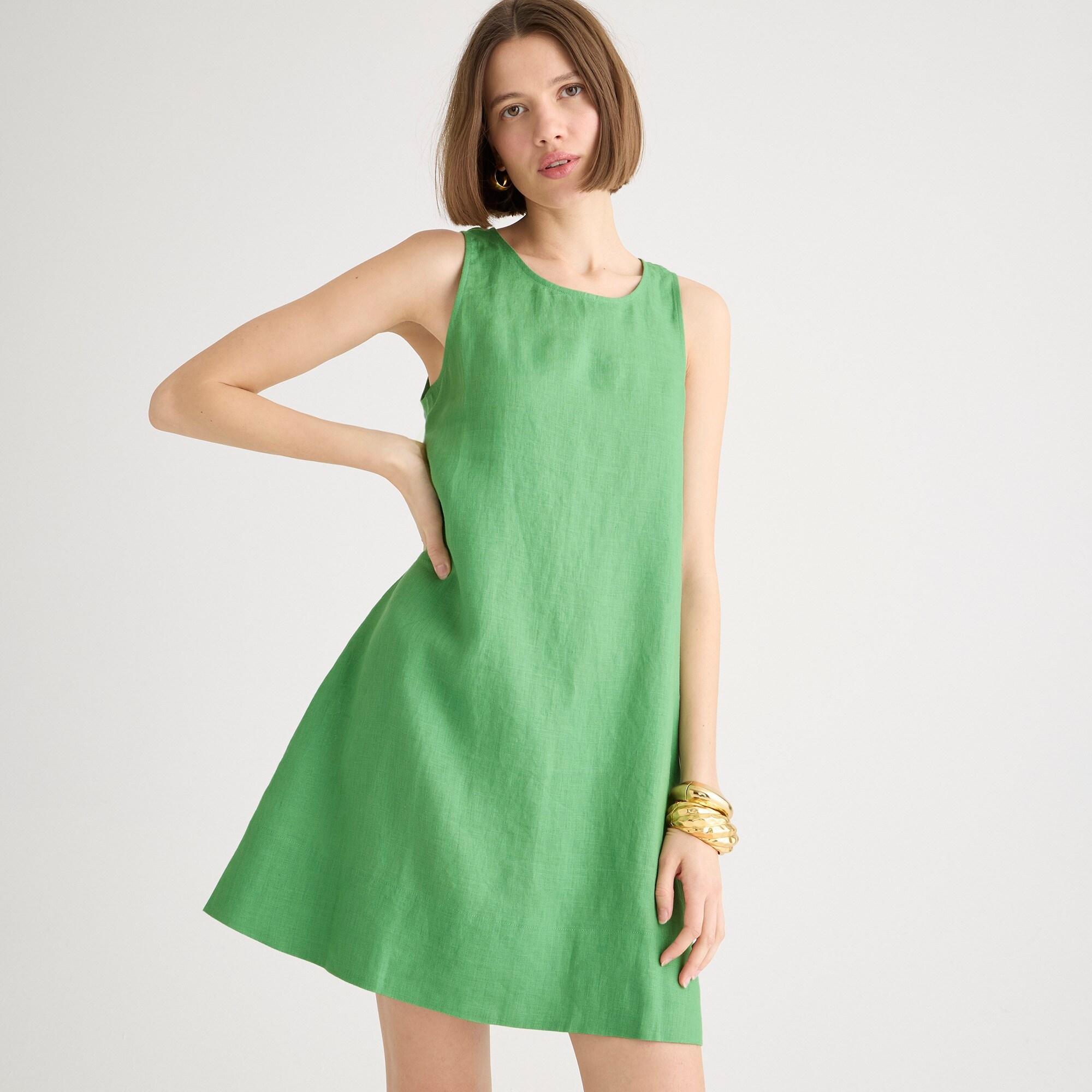 Maxine button-back dress in linen Product Image