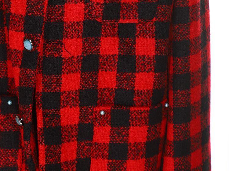Check Loose-Fit Tweed Jacket Product Image
