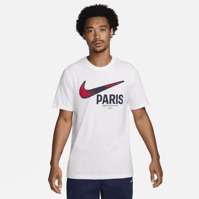 Men's Nike Black Paris Saint-Germain Swoosh T-Shirt, Size: Medium, Psg Black Product Image