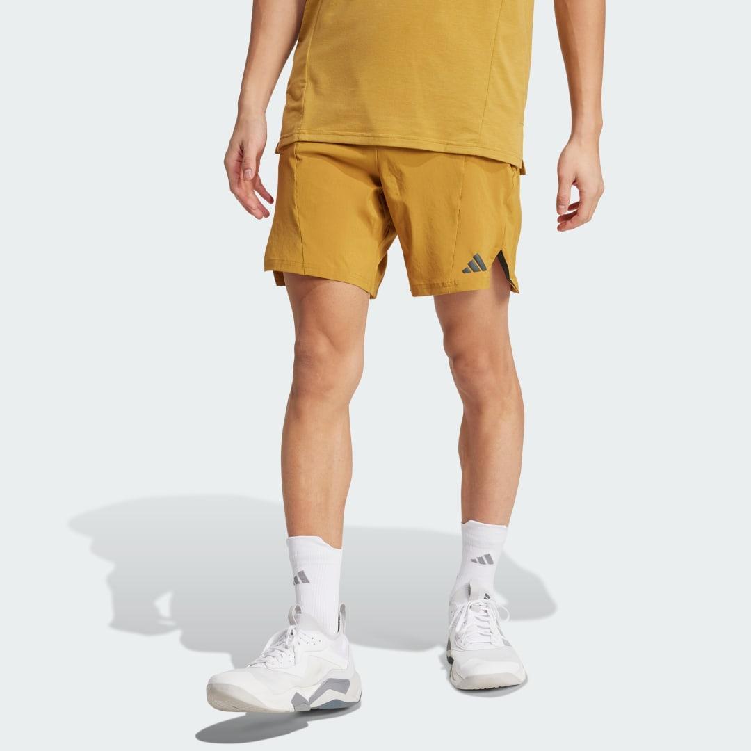 adidas Designed for Training Workout Shorts Chalky Brown M 9 Mens Product Image