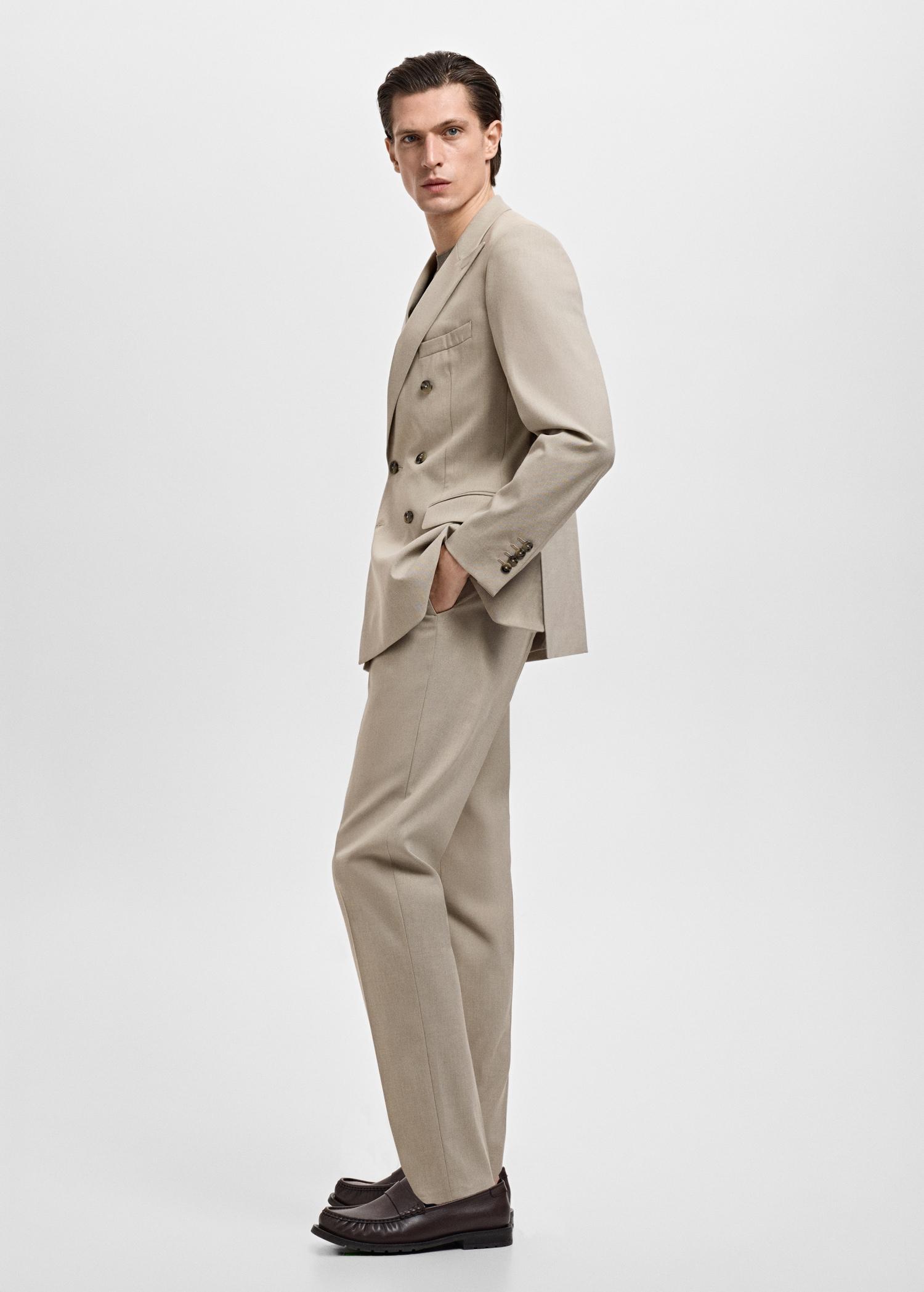 Monaco double-breasted slim-fit suit blazer - Men | MANGO USA Product Image