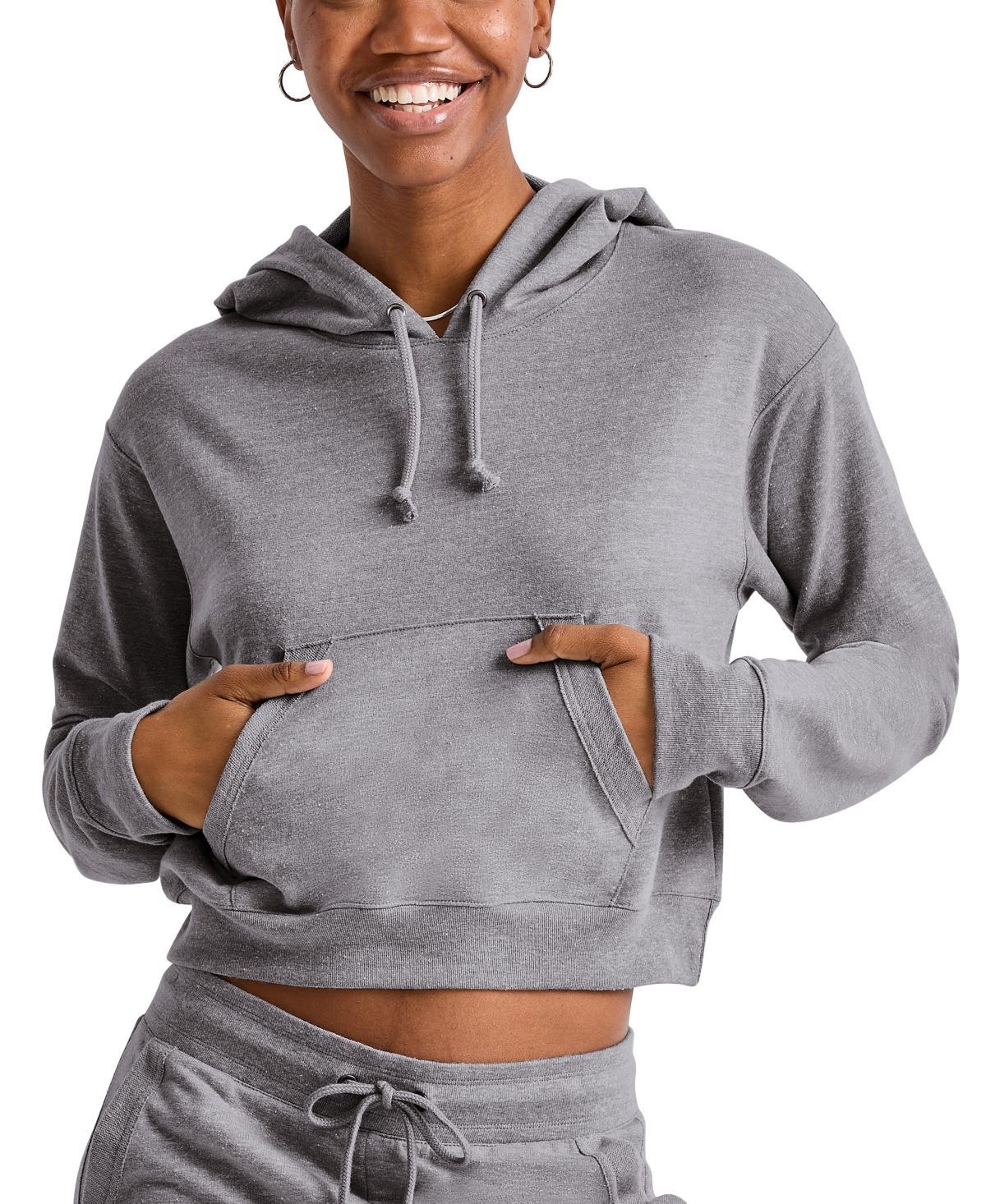 Womens Hanes Cropped Fleece Hoodie Product Image
