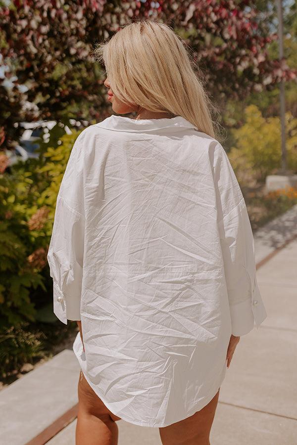 Manhattan Meeting Shift Top In White Curves Product Image