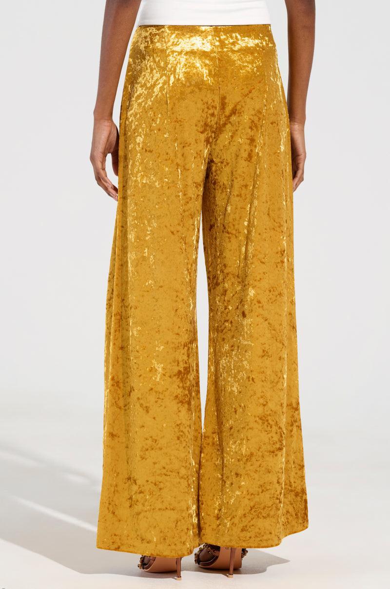 DRIPPING IN GOLD CRUSHED VELVET TROUSER Product Image
