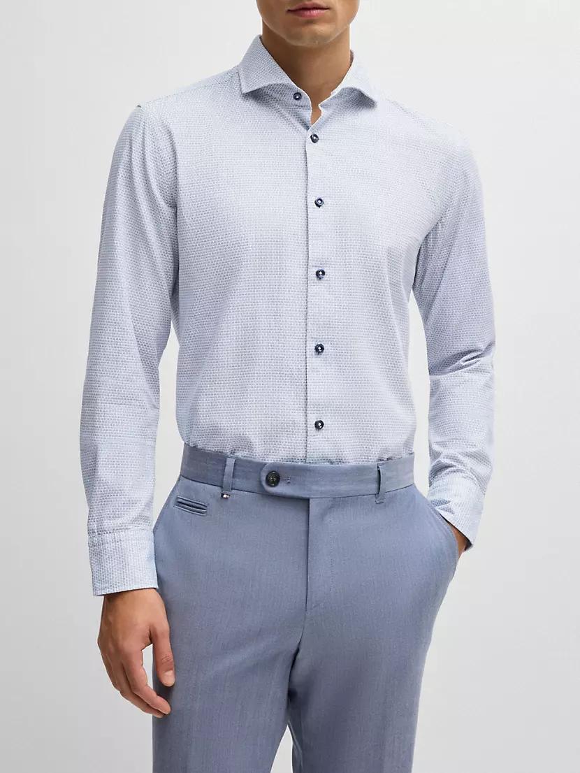 Casual-Fit Shirt in Structured Cotton Product Image