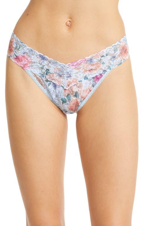 Printed Original-Rise Signature Lace Thong Product Image