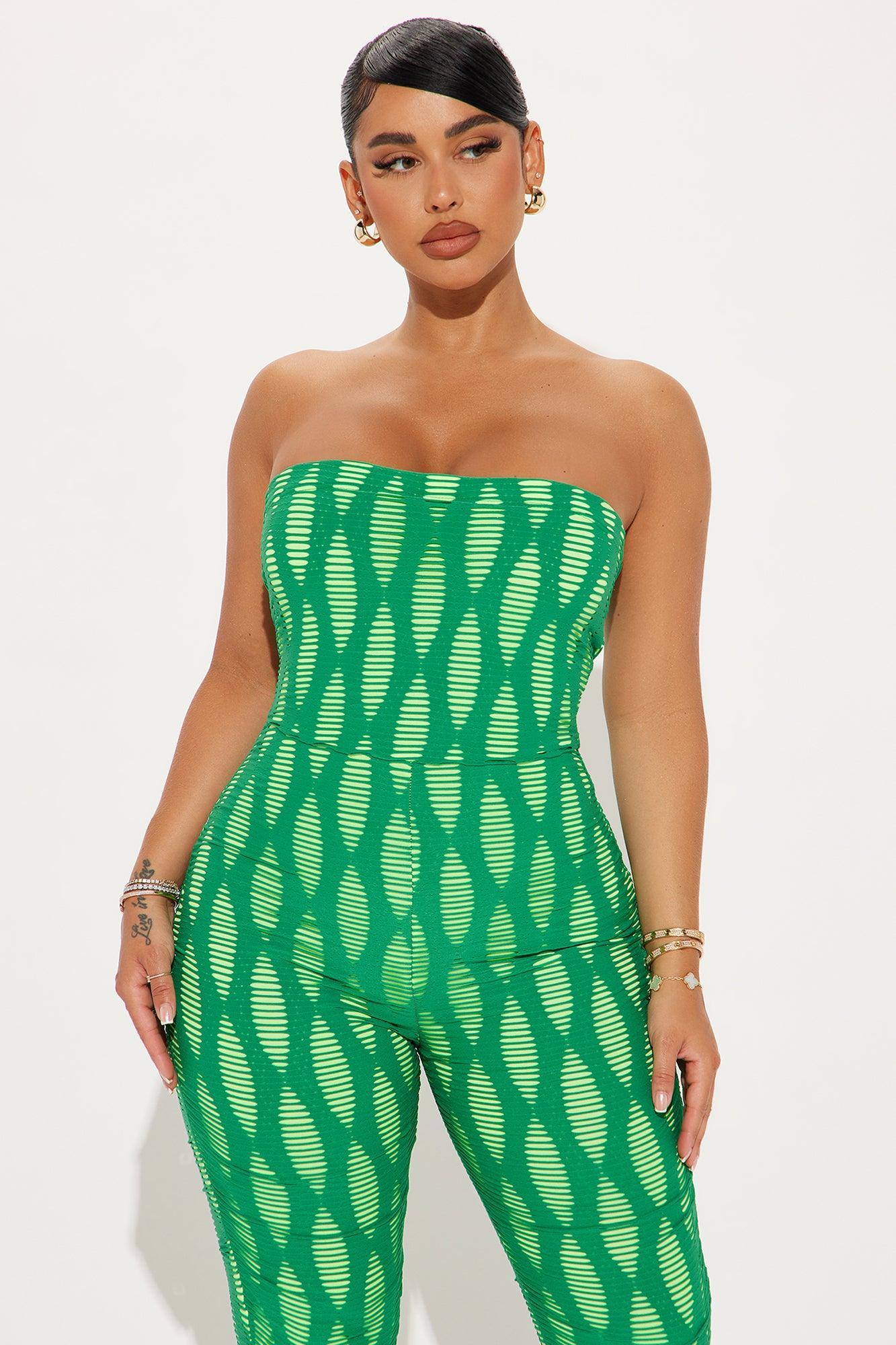 Catch A Wave Jumpsuit - Green/combo Product Image