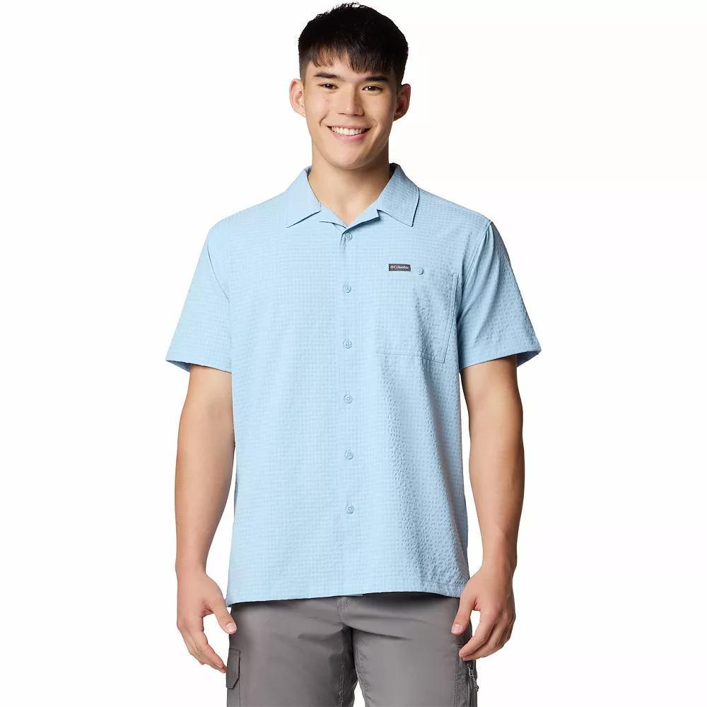 Men's Columbia Utilizer™ Short Sleeve Camp Shirt, Size: Medium, Ripple Blue Product Image