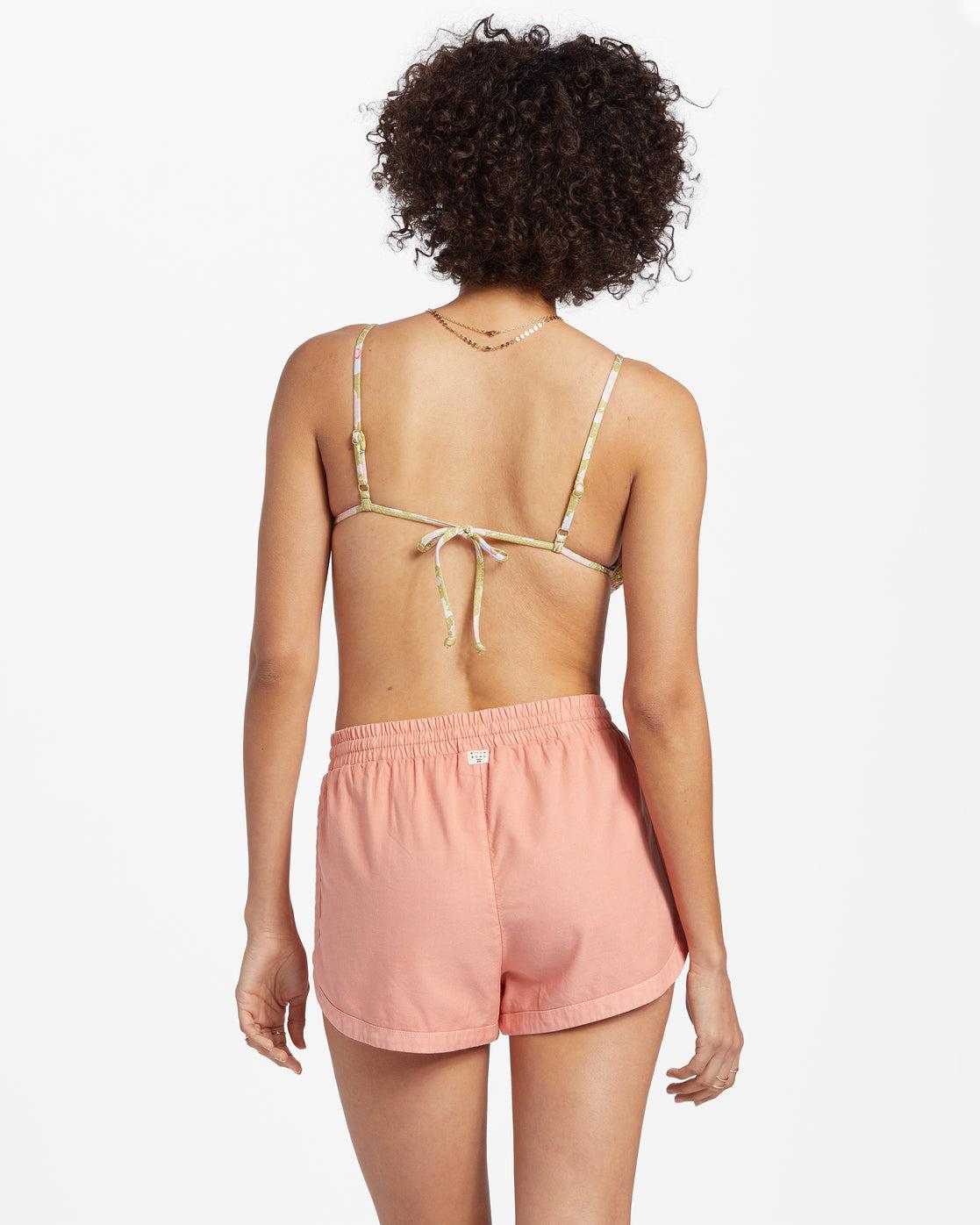 Road Trippin Elastic Waist Shorts - Sweet Peach Female Product Image