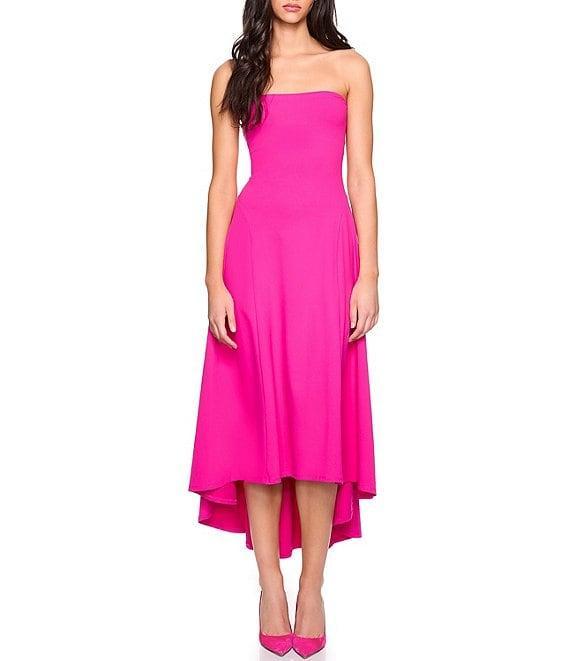 Susana Monaco Stretch Knit Strapless Neck High-Low Midi Dress Product Image